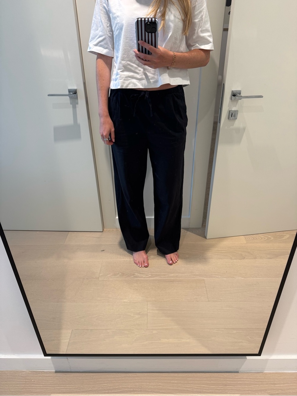 Reformation Black Relaxed Drawstring Pants
